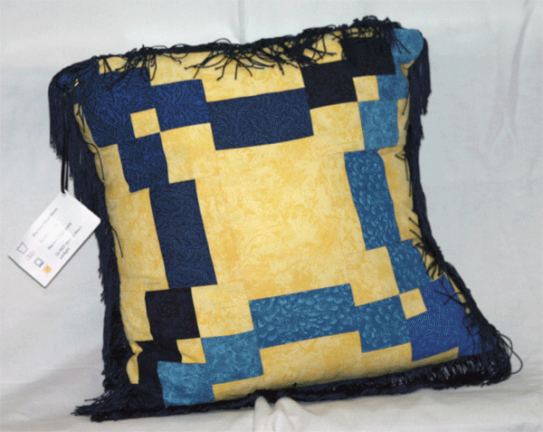 Large Yellow Teal Pillow